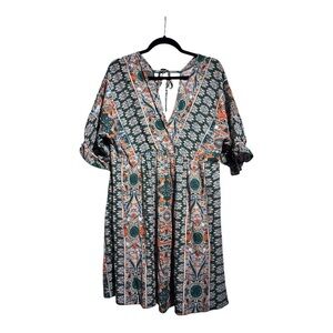 SHEIN Long Sleeve Dress in Green and Orange, women’s size large